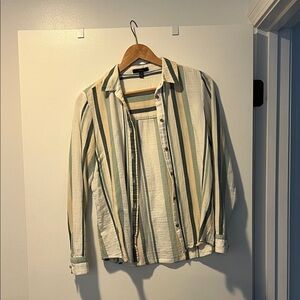 Striped Button-Up Shirt